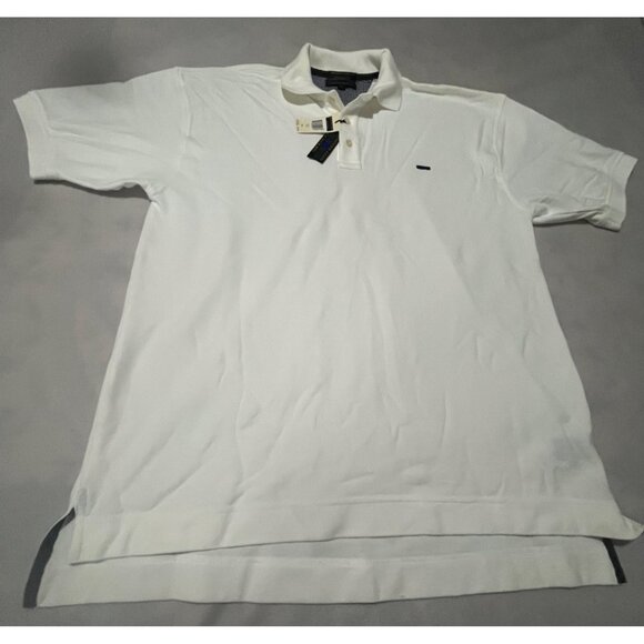 Alexander Julian Colours White Polo Shirt L 100% Cotton New With Tags Stain On F - Picture 1 of 9